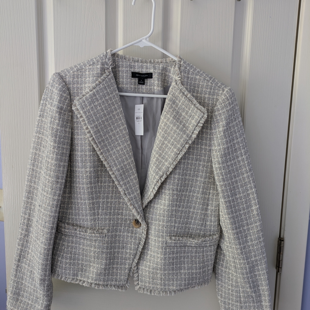 Ann Taylor Women's Gray Tweed Blazer